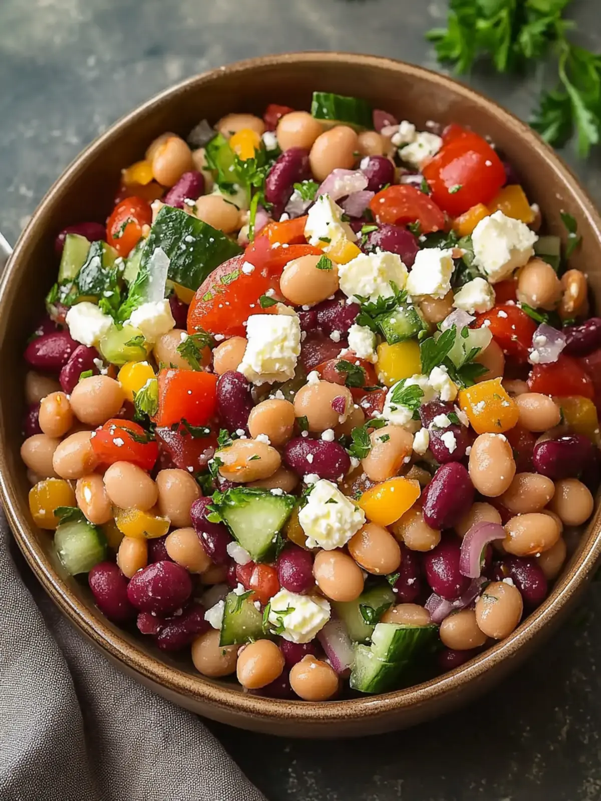 Vibrant Mediterranean Bean Salad With Feta