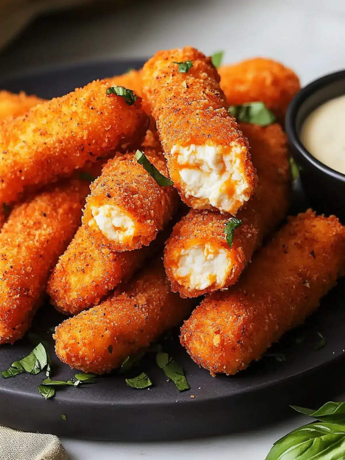 Spicy Buffalo Chicken Mozzarella Sticks