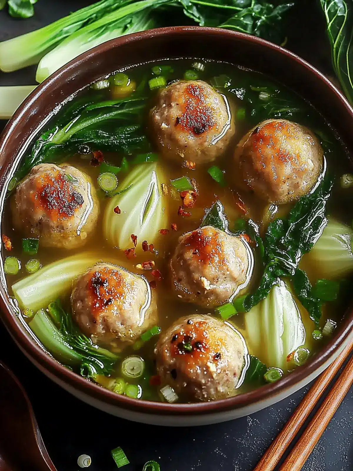 Ginger Chicken Meatball Soup with Baby Bok Choy Bliss 4 Ginger Chicken Meatball Soup with Baby Bok Choy