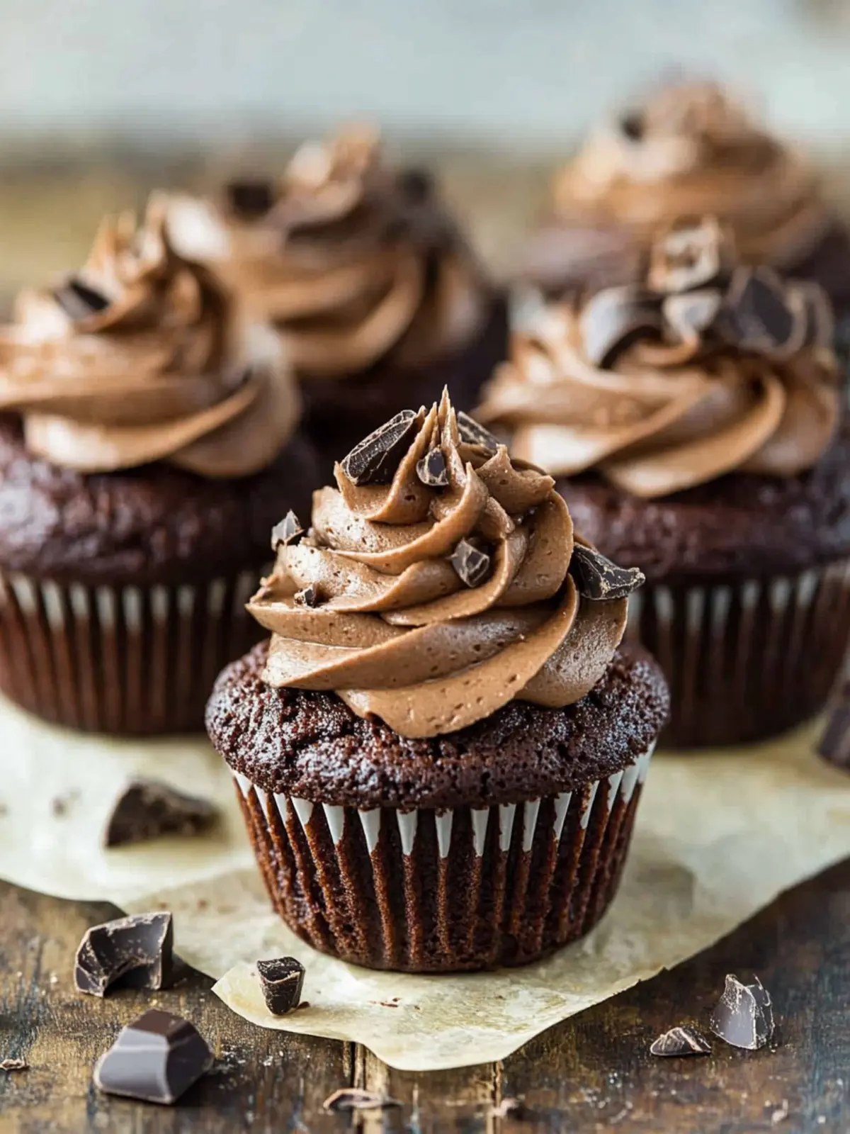 Triple Chocolate Brownie Cupcakes