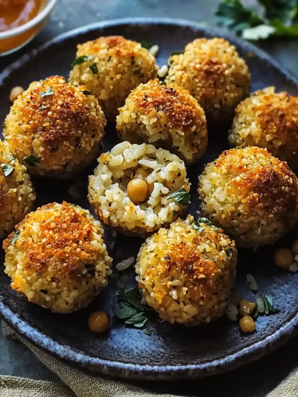 Baked Chickpea and Rice Balls