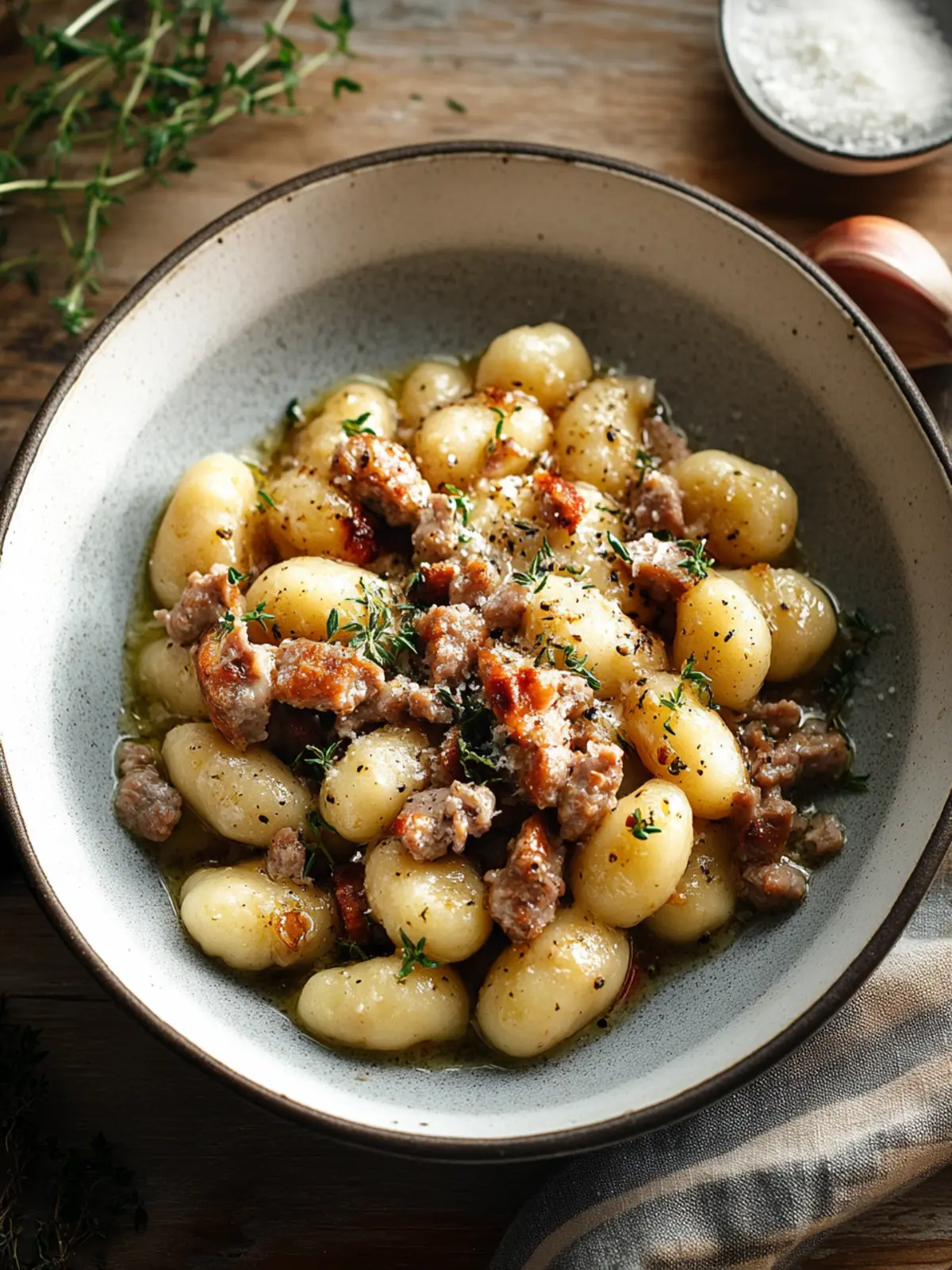 Garlic Butter Gnocchi with Sausage