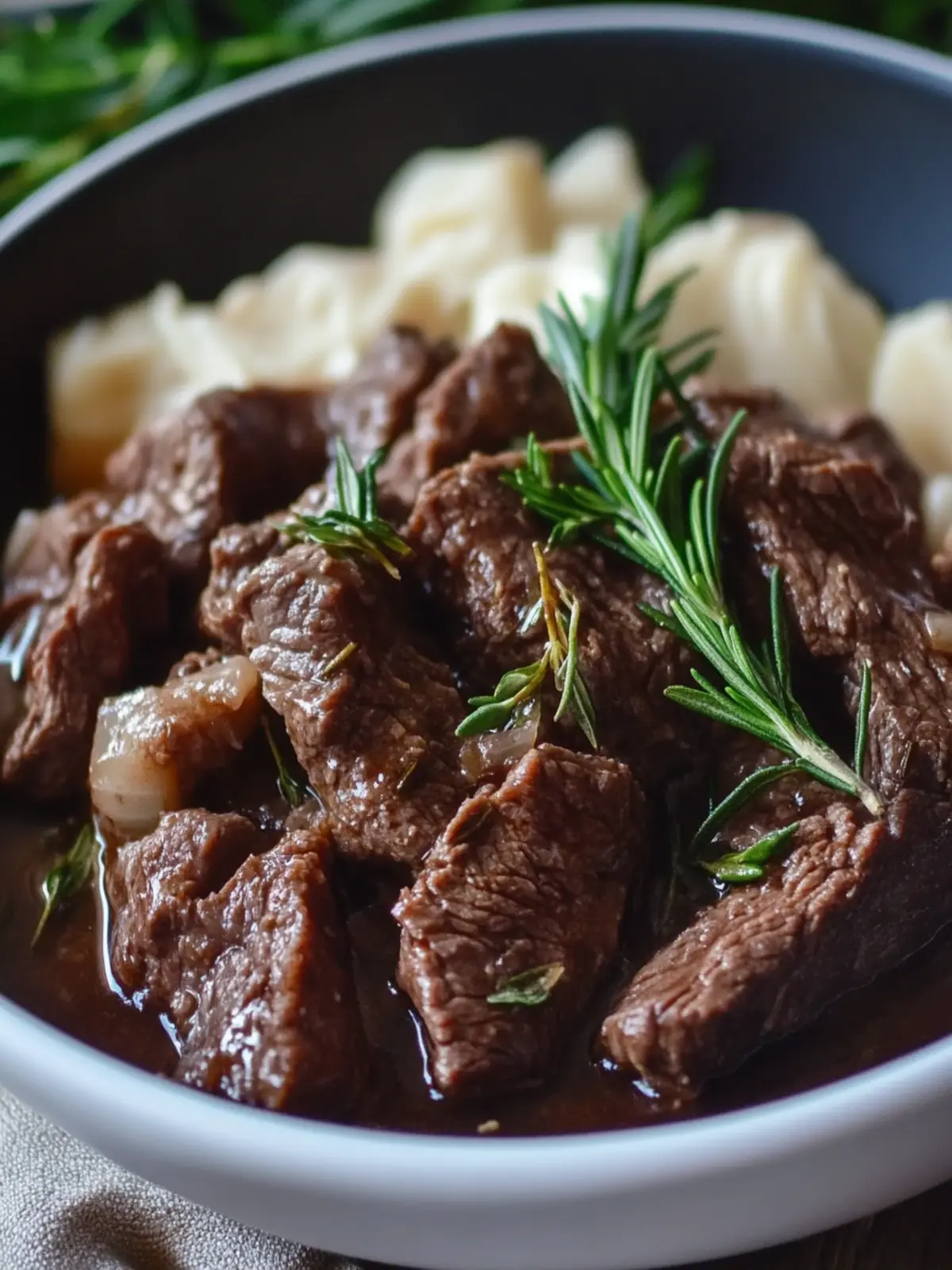 Garlic and Rosemary Beef Tips