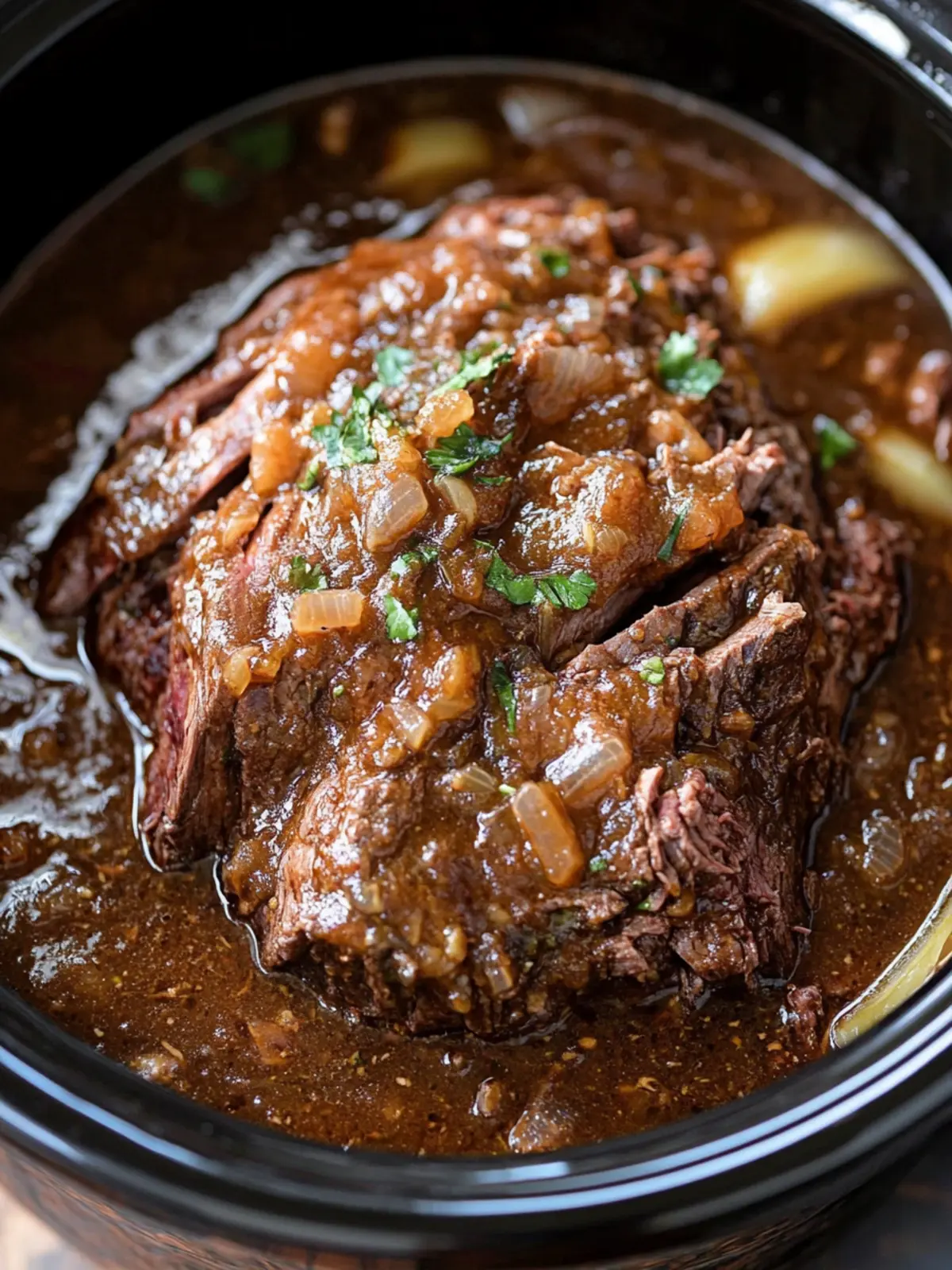 Slow Cooker Smothered Beef Roast