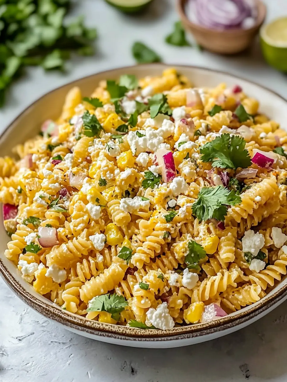 Cotija Mexican Style Elote Pasta Salad