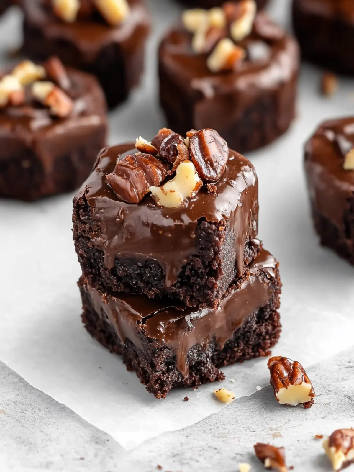 No-Bake Turtle Brownie Bites (Healthy, Vegan, Gluten-Free)