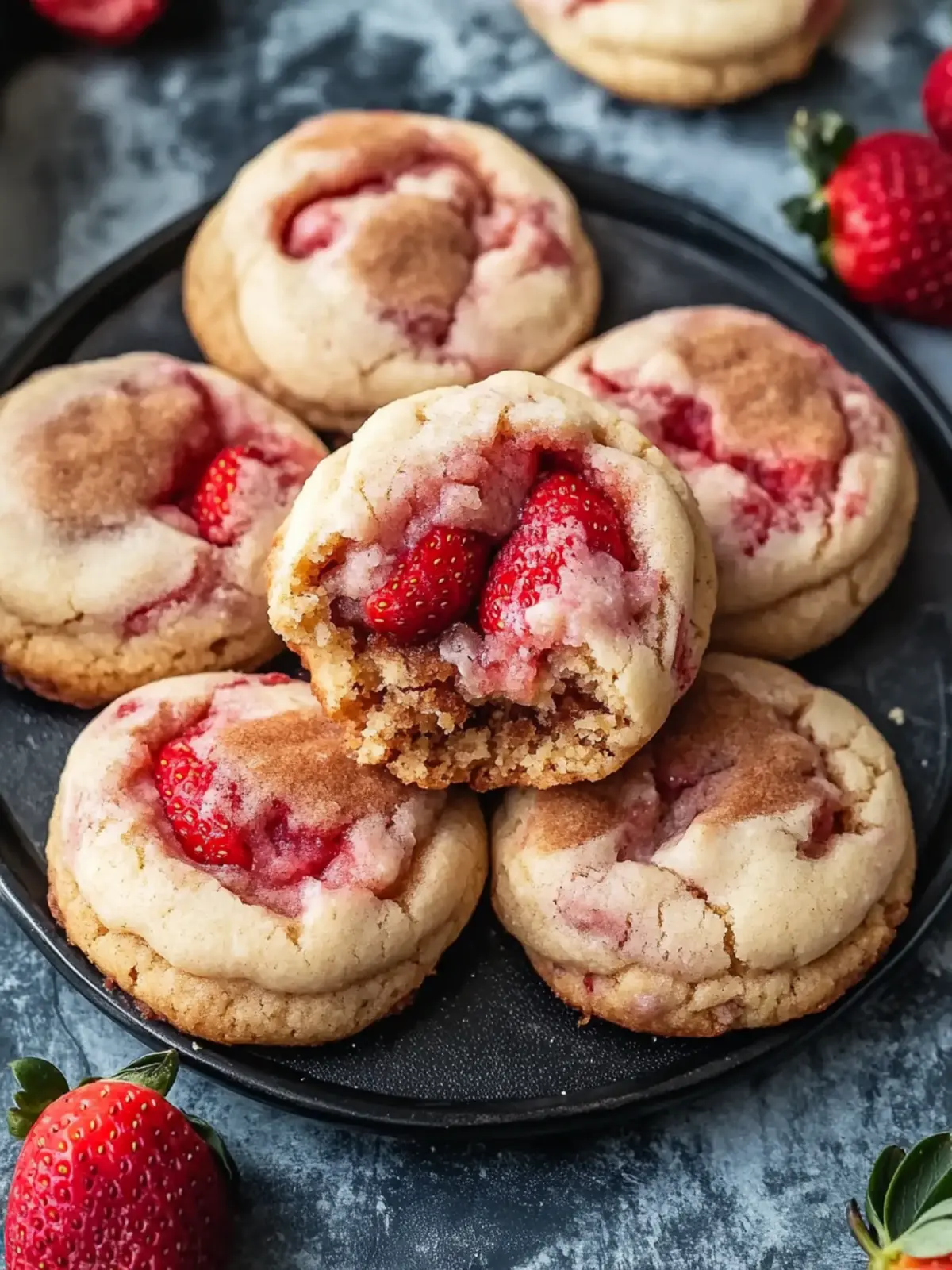 Stuffed Strawberry Cheesecake Cookies with Brown Butter