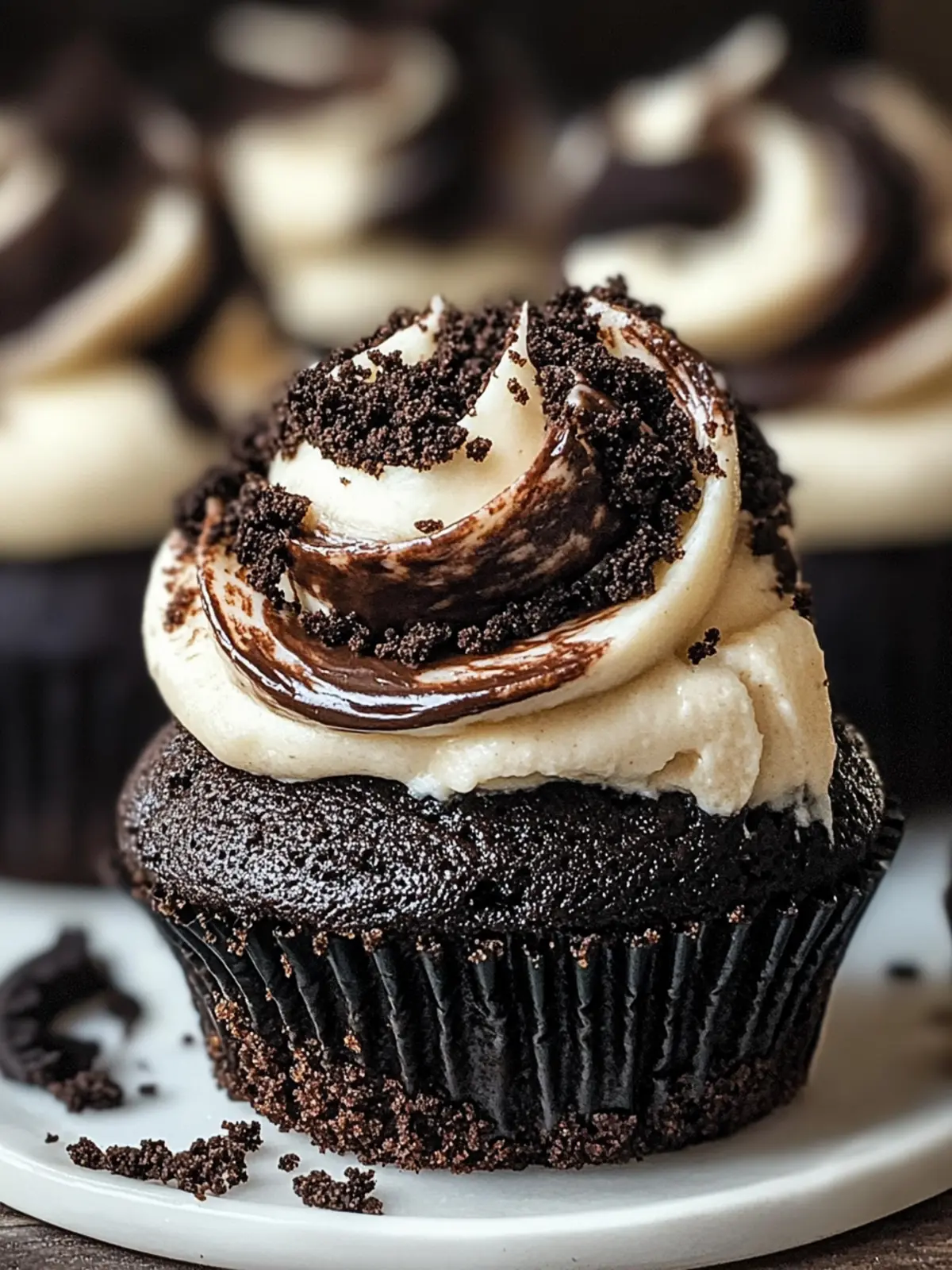 Decadent Fudge Swirled Oreo Bottom Cheesecake Cupcakes Delight 2 Fudge Swirled Oreo Bottom Cheesecake Cupcakes