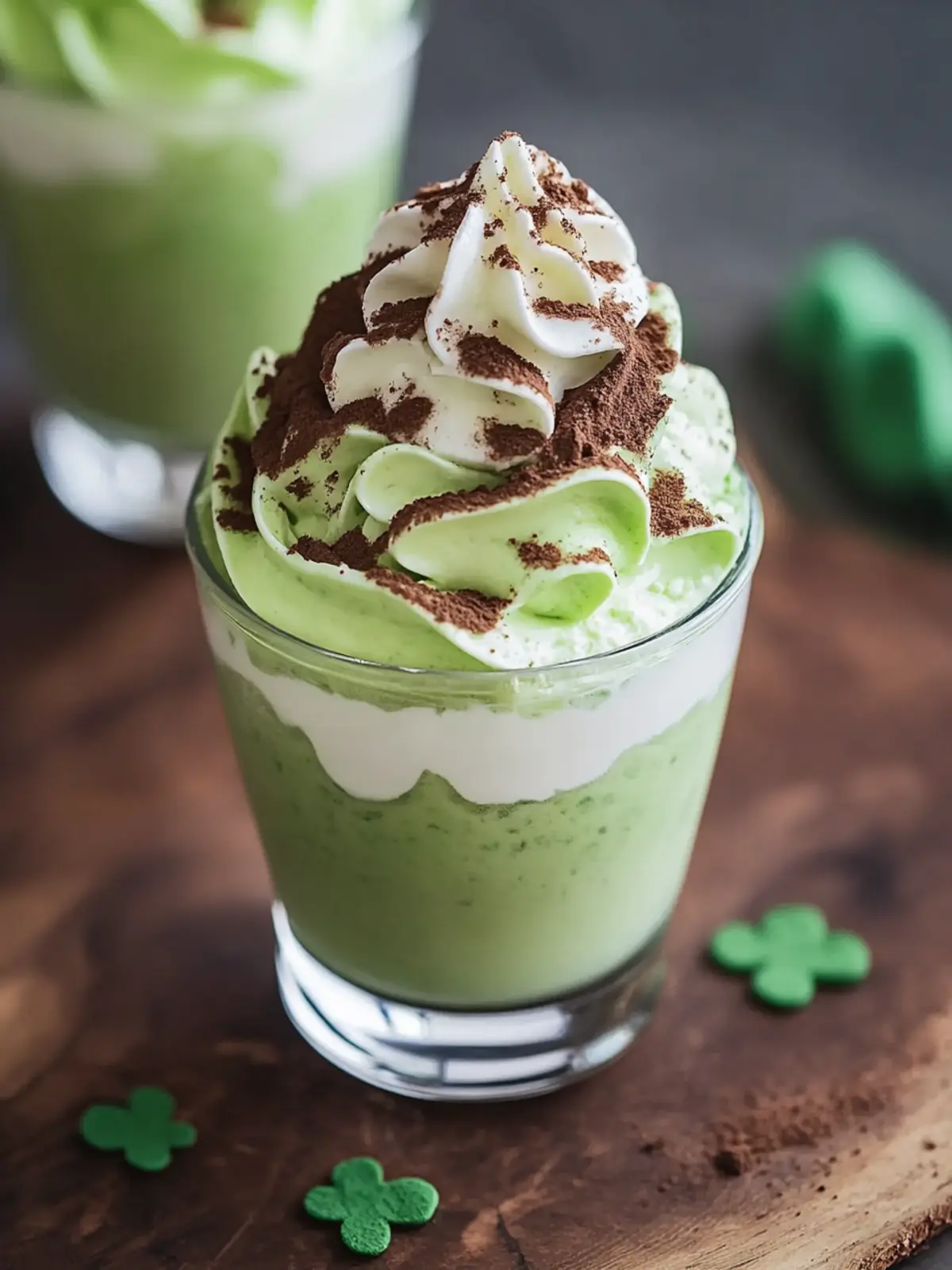 Healthy Shamrock Shake Pudding Cups