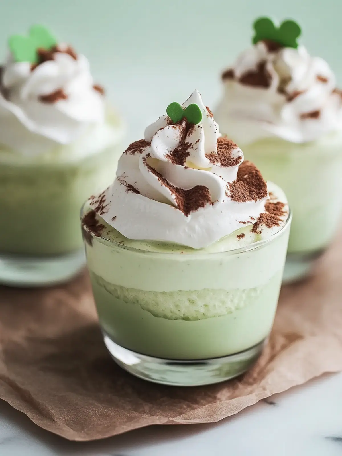 Healthy Shamrock Shake Pudding Cups
