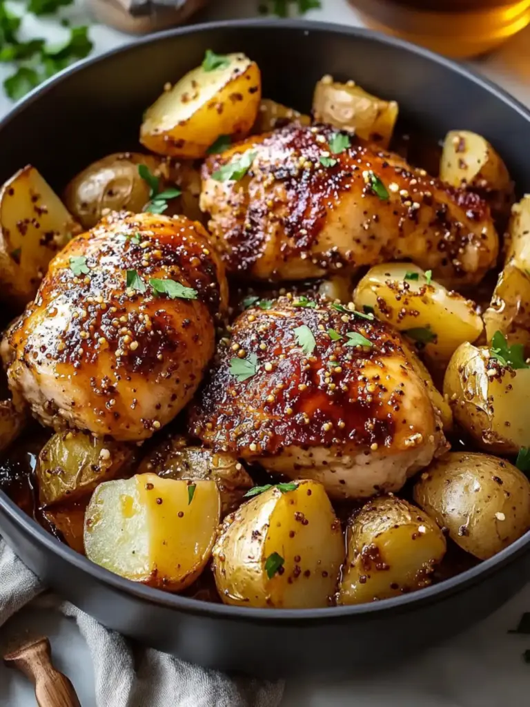 Easy Honey Mustard Chicken and Potatoes