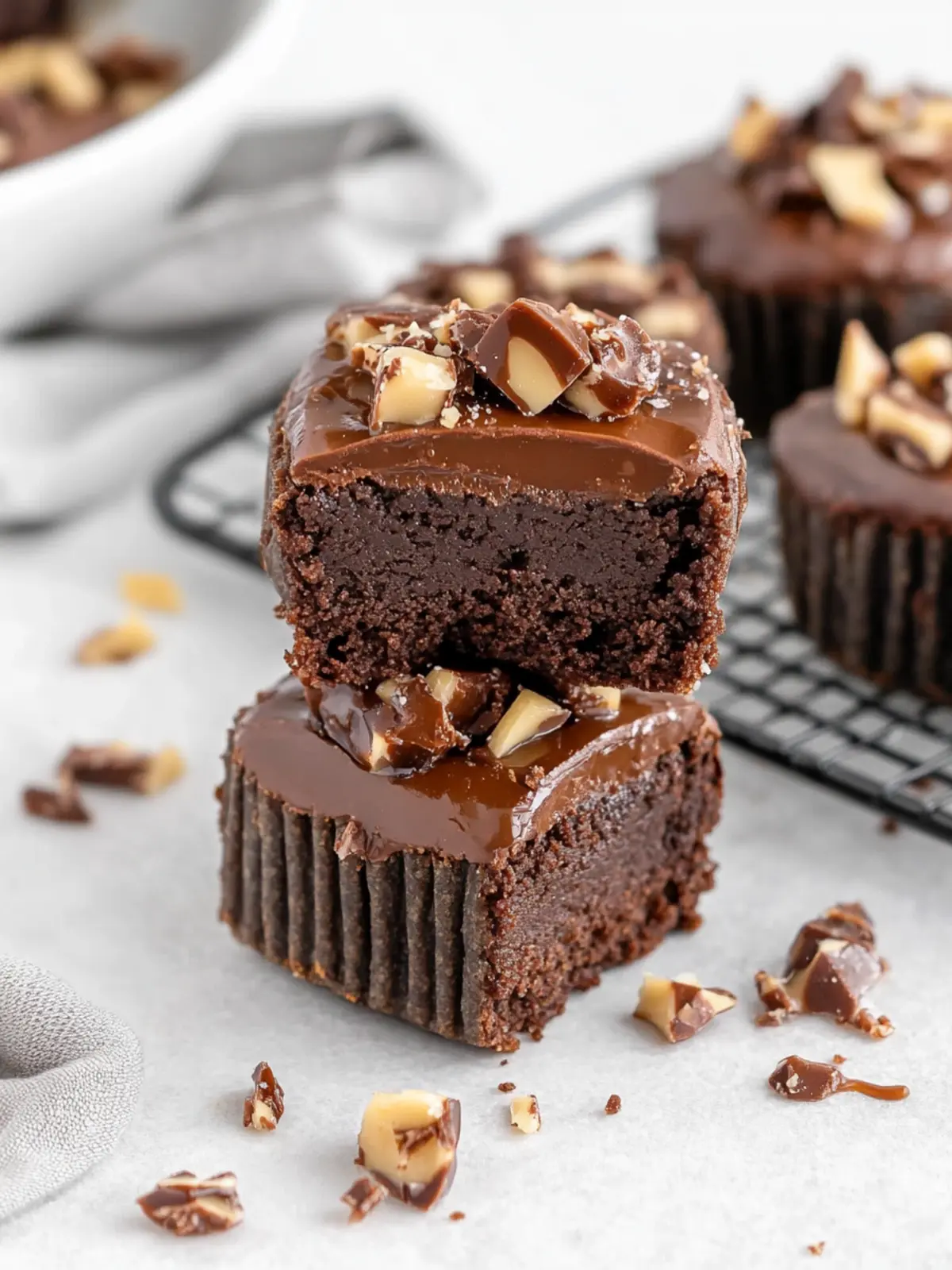 No-Bake Turtle Brownie Bites (Healthy, Vegan, Gluten-Free)