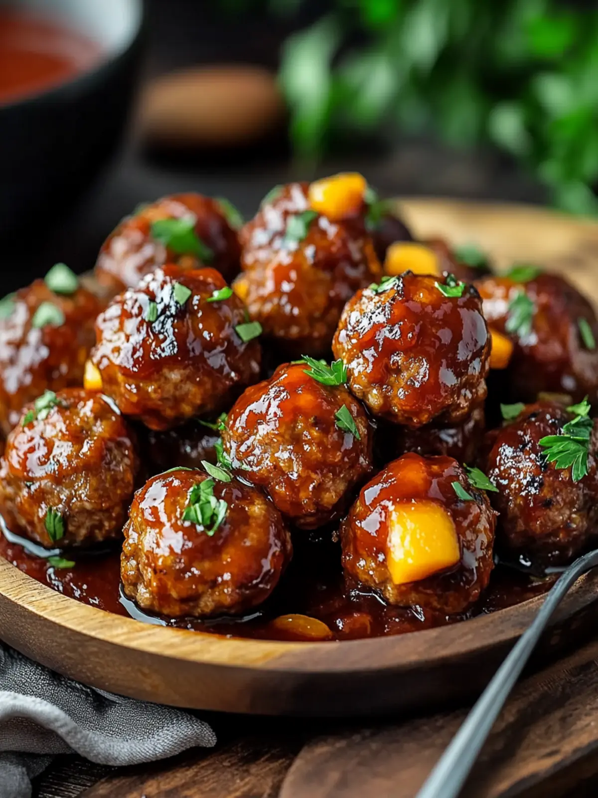 Whiskey Peach BBQ Meatballs Recipe