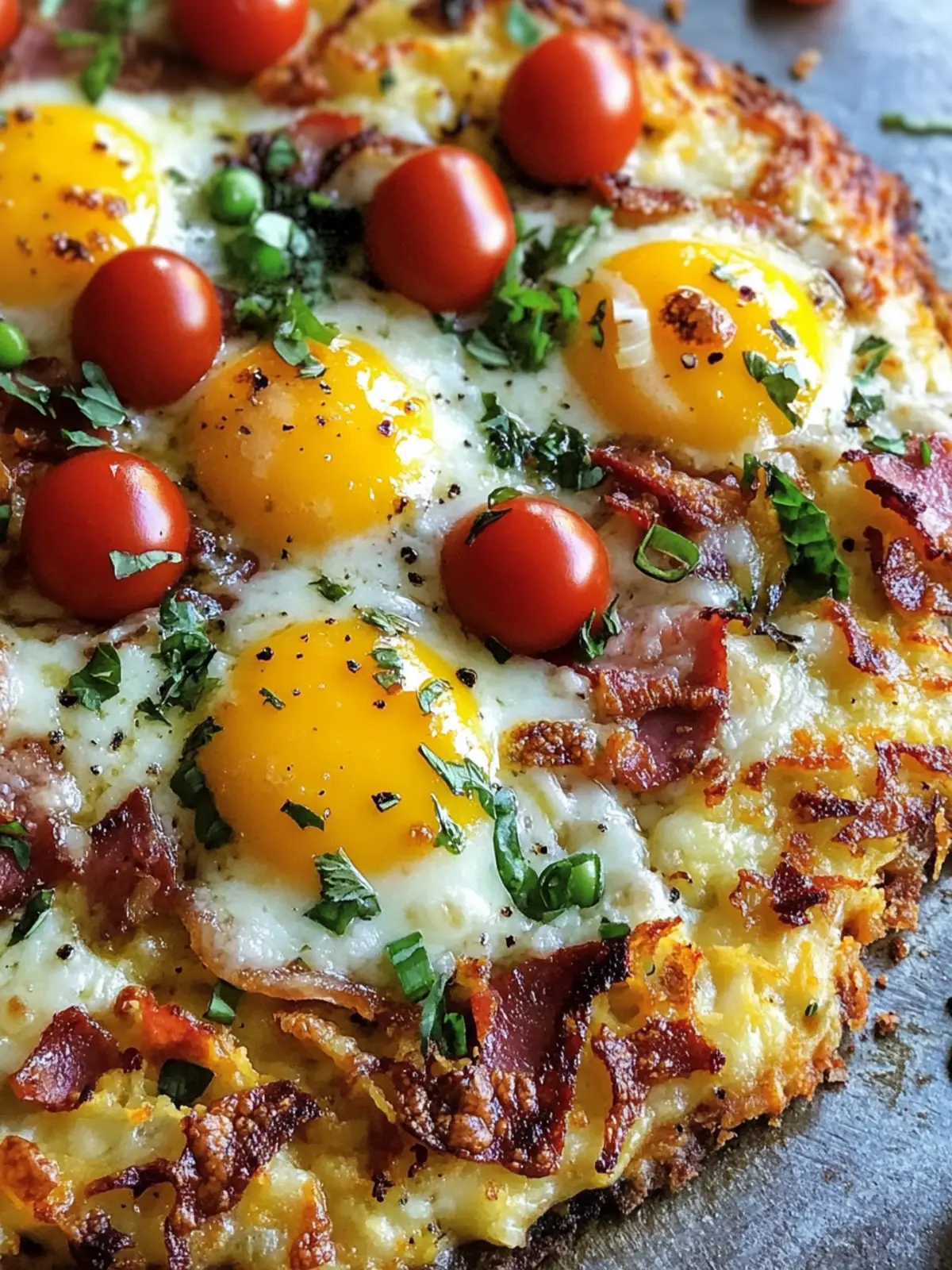 Delicious Breakfast Pizza on a Crispy Hash Brown Crust 2 Breakfast Pizza Hash Brown Crust