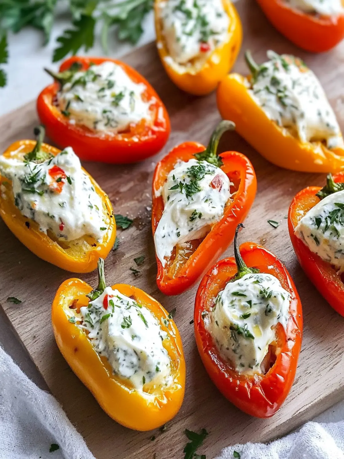 Herb Cream Cheese Stuffed Mini Peppers for Flavorful Snacking 3 Herb Cream Cheese Stuffed Mini Peppers
