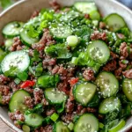 Irresistible Spicy Keto Korean Ground Beef & Cucumber Salad