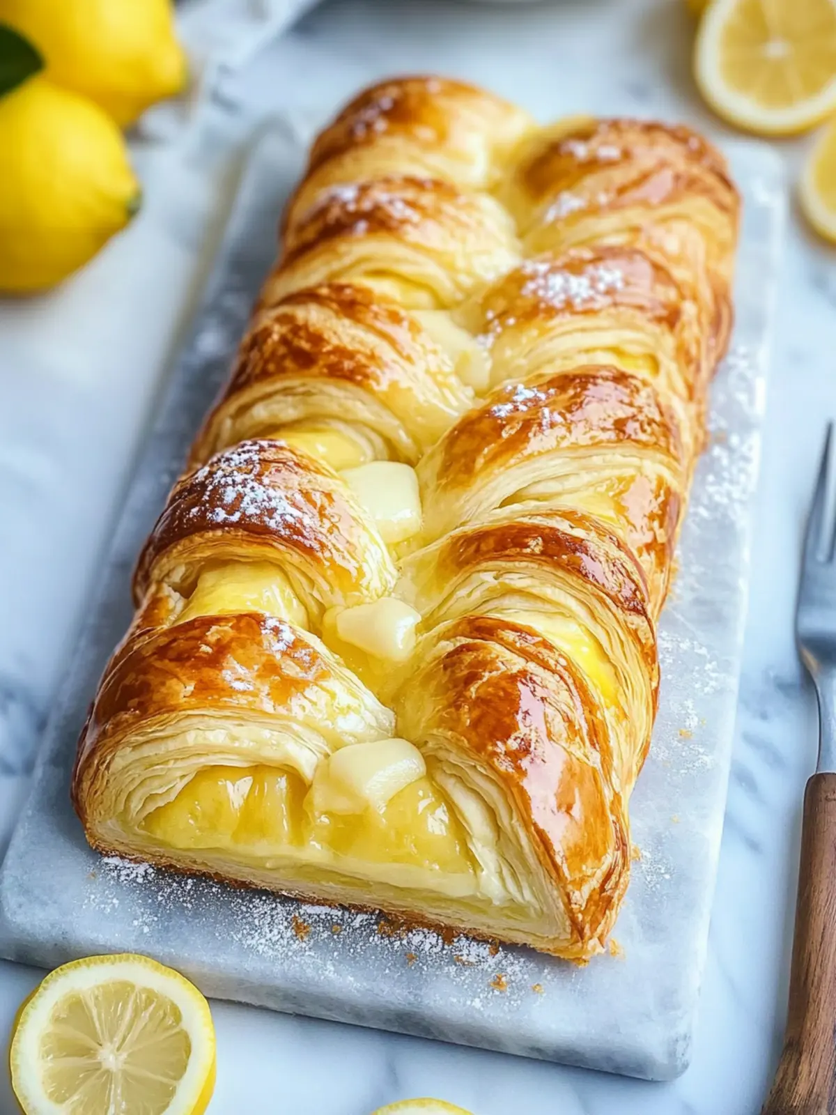 Lemon Cream Cheese Puff Pastry Braid