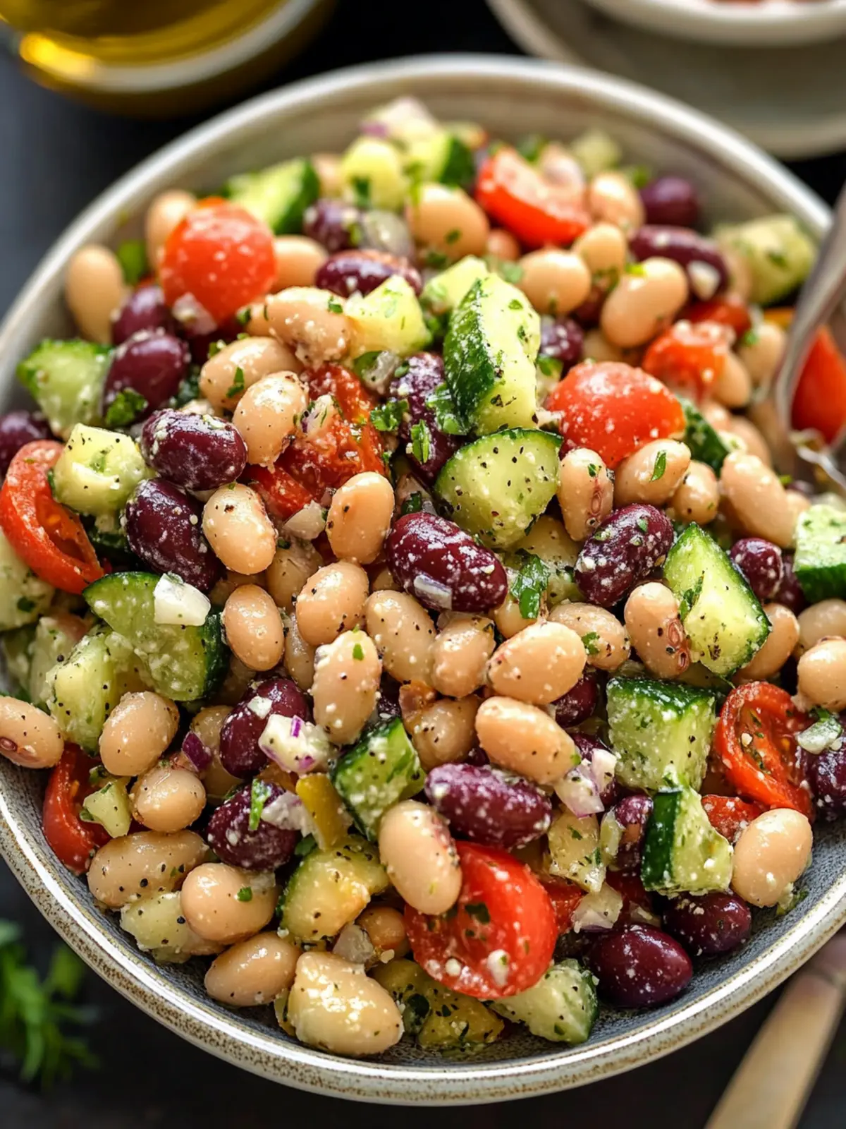 Greek Bean Salad with Marinated Beans