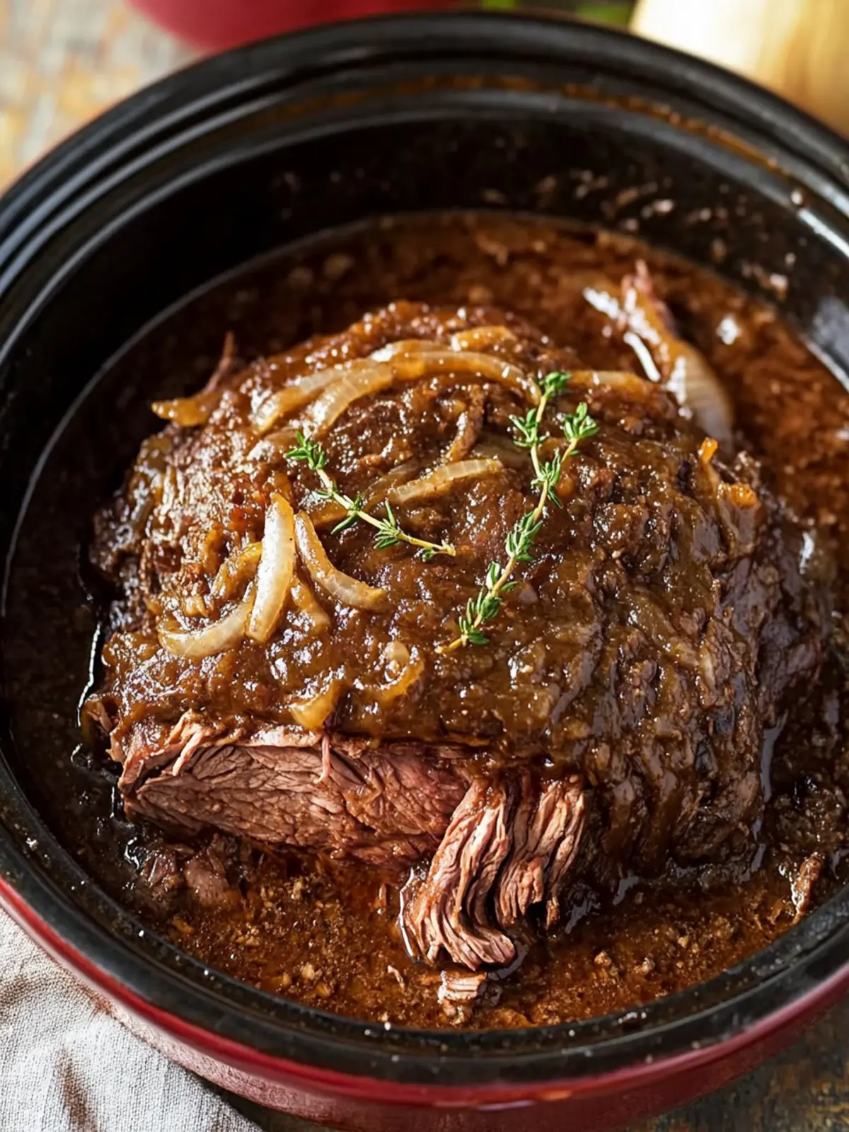Slow Cooker Smothered Beef Roast