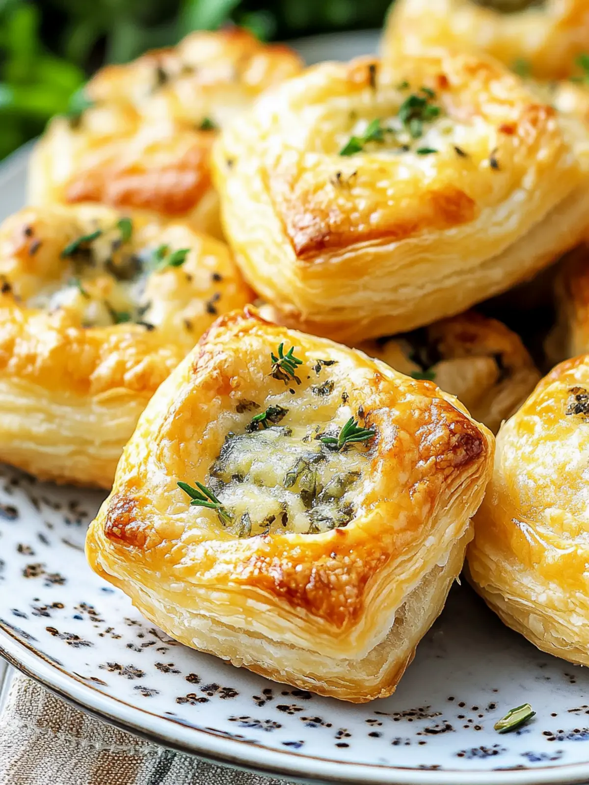 Herb and Cheese Stuffed Puff Pastry Bites