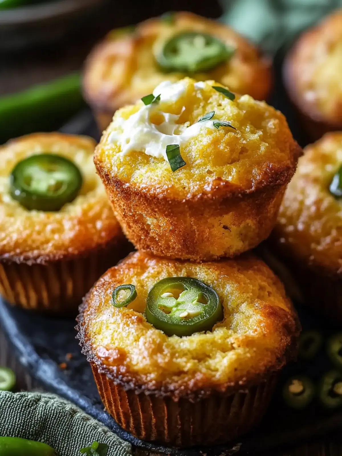 Jalapeño Cornbread Muffins with Cream Cheese Filling