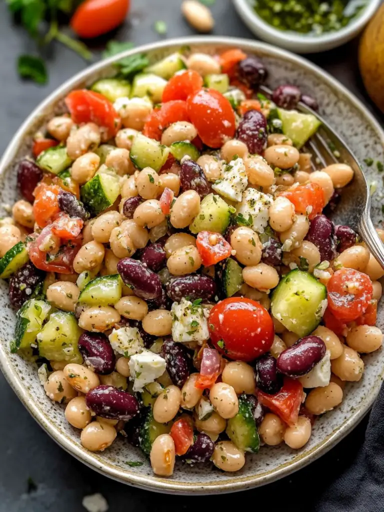 Greek Bean Salad with Marinated Beans