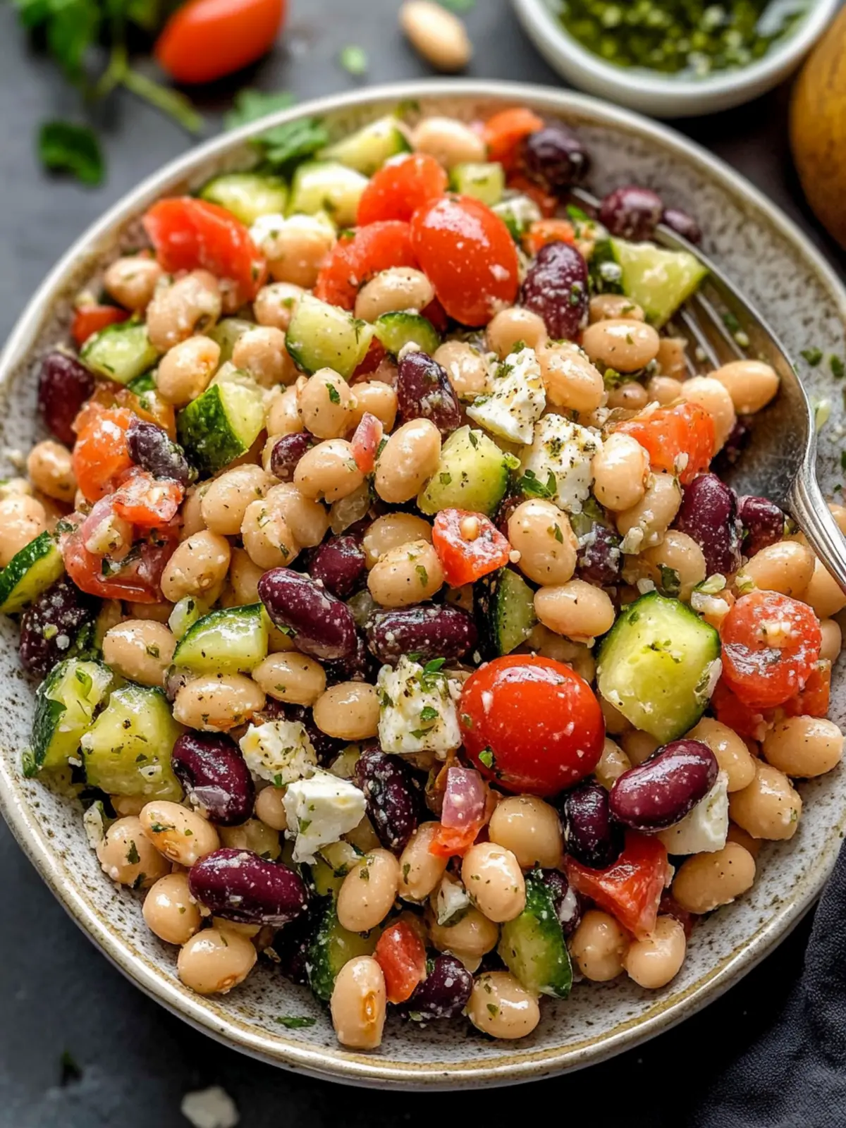Greek Bean Salad with Marinated Beans