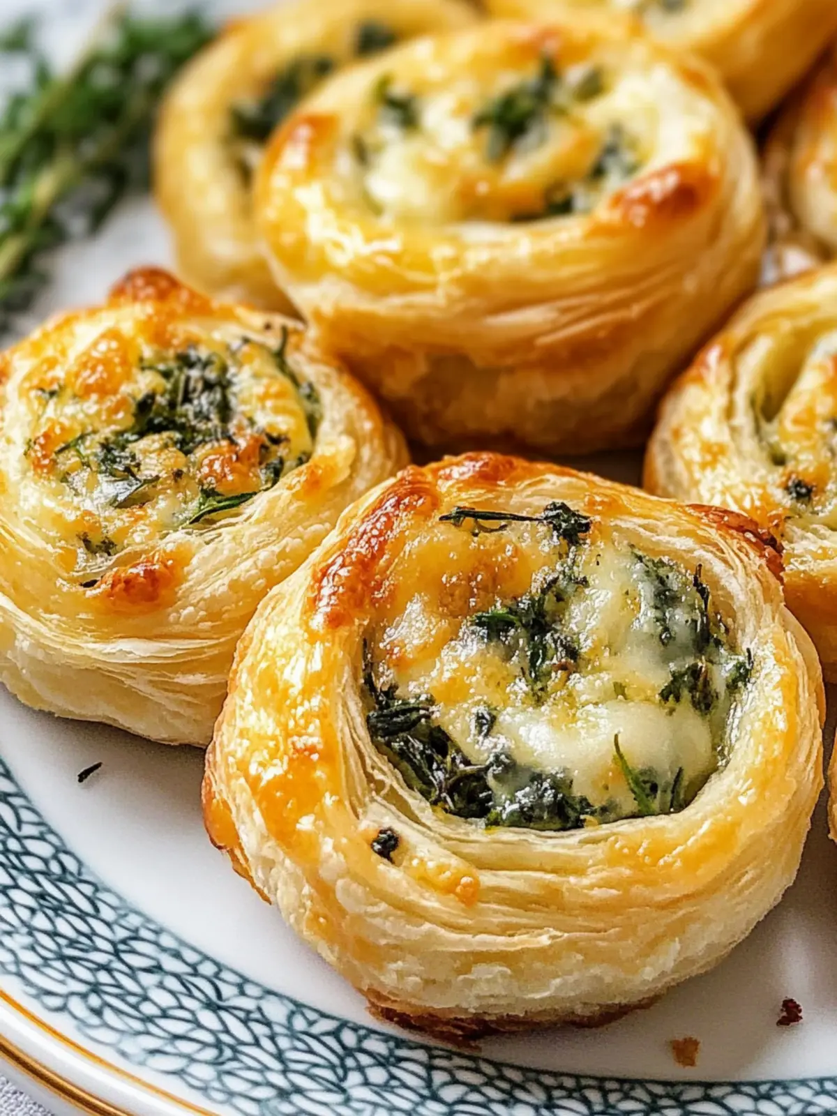 Herb and Cheese Stuffed Puff Pastry Bites