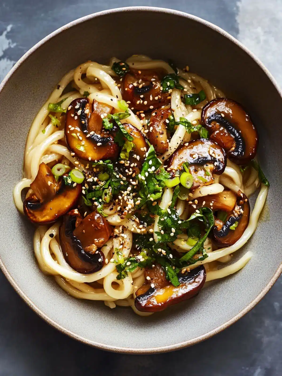 Honey-Glazed Mushrooms With Udon