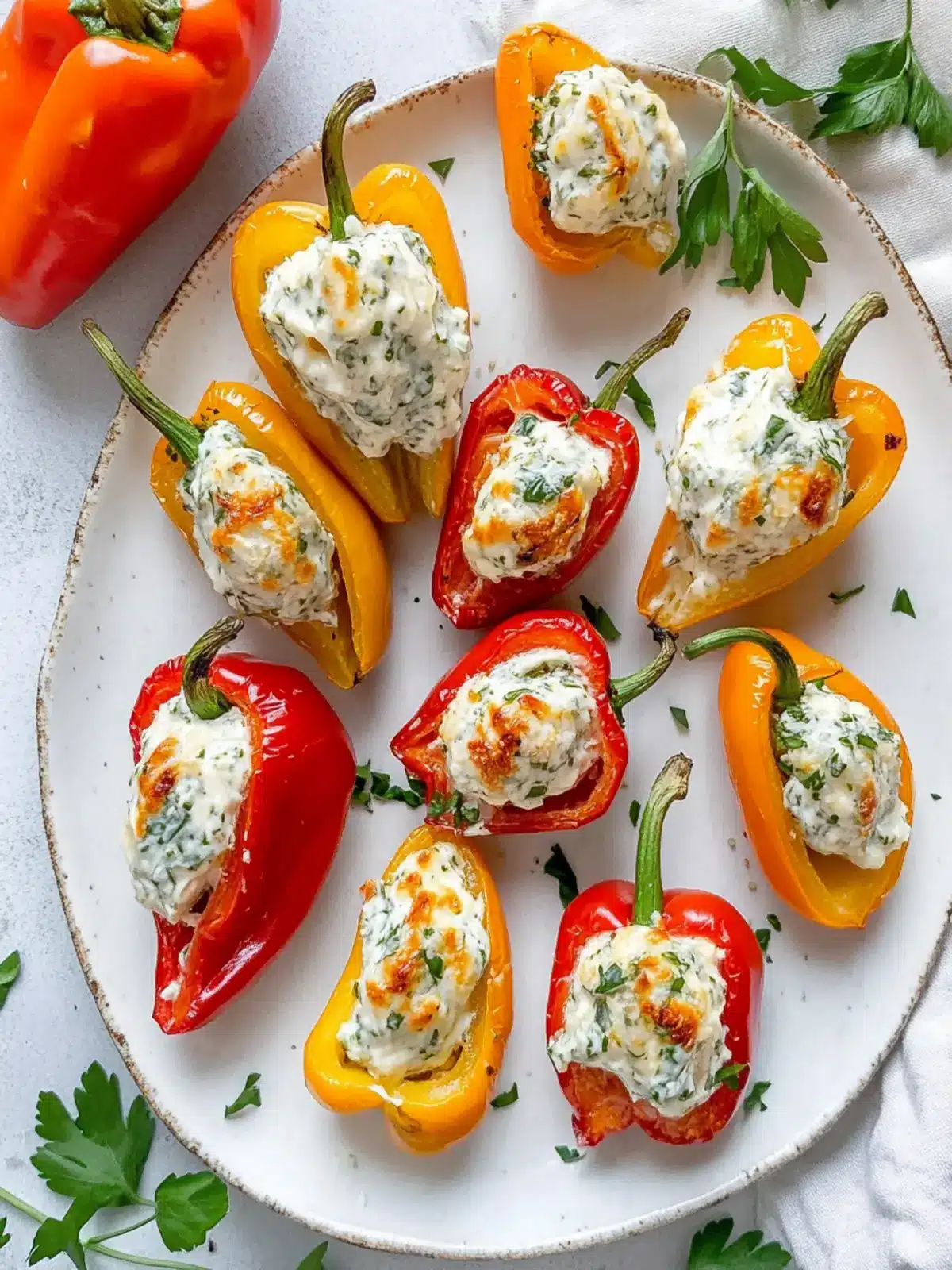 Herb Cream Cheese Stuffed Mini Peppers for Flavorful Snacking 2 Herb Cream Cheese Stuffed Mini Peppers