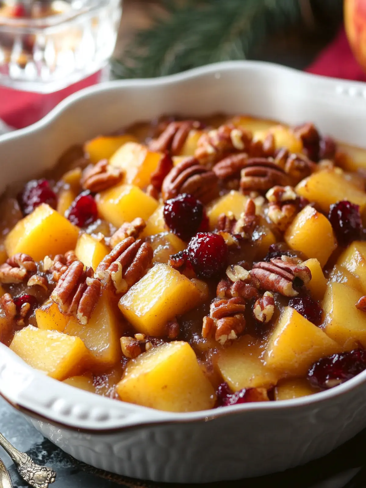 Butternut Squash Apple Bake with Pecans & Cranberries