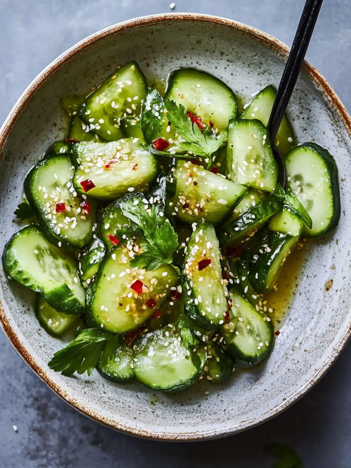 Chinese Smashed Cucumbers With Sesame Oil and Garlic