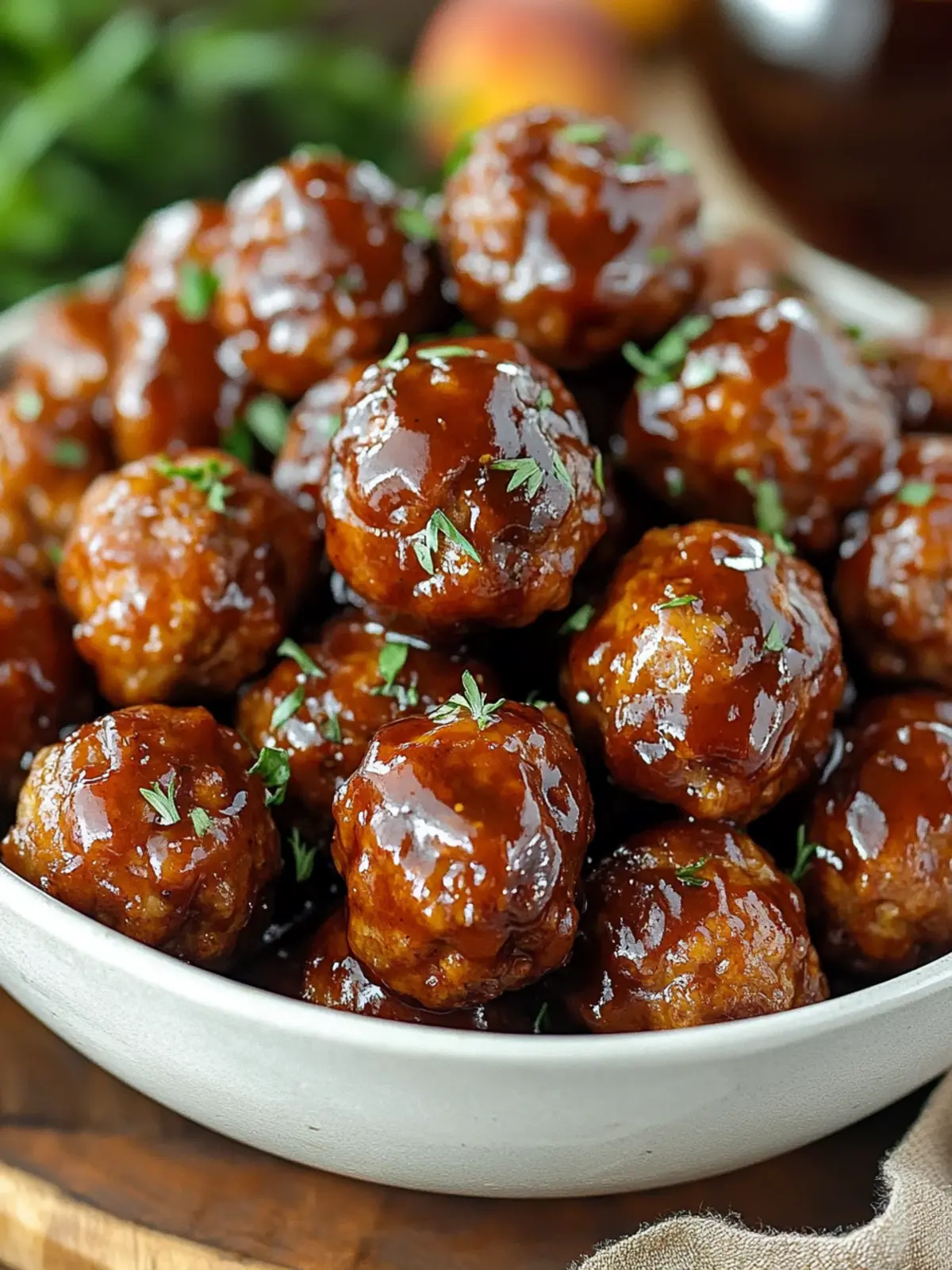 Whiskey Peach BBQ Meatballs Recipe