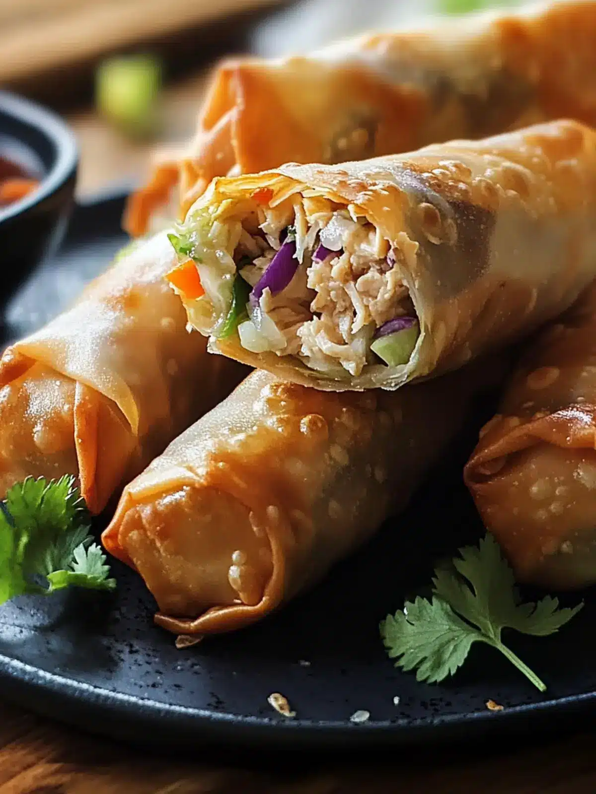 Chicken Coleslaw Egg Rolls
