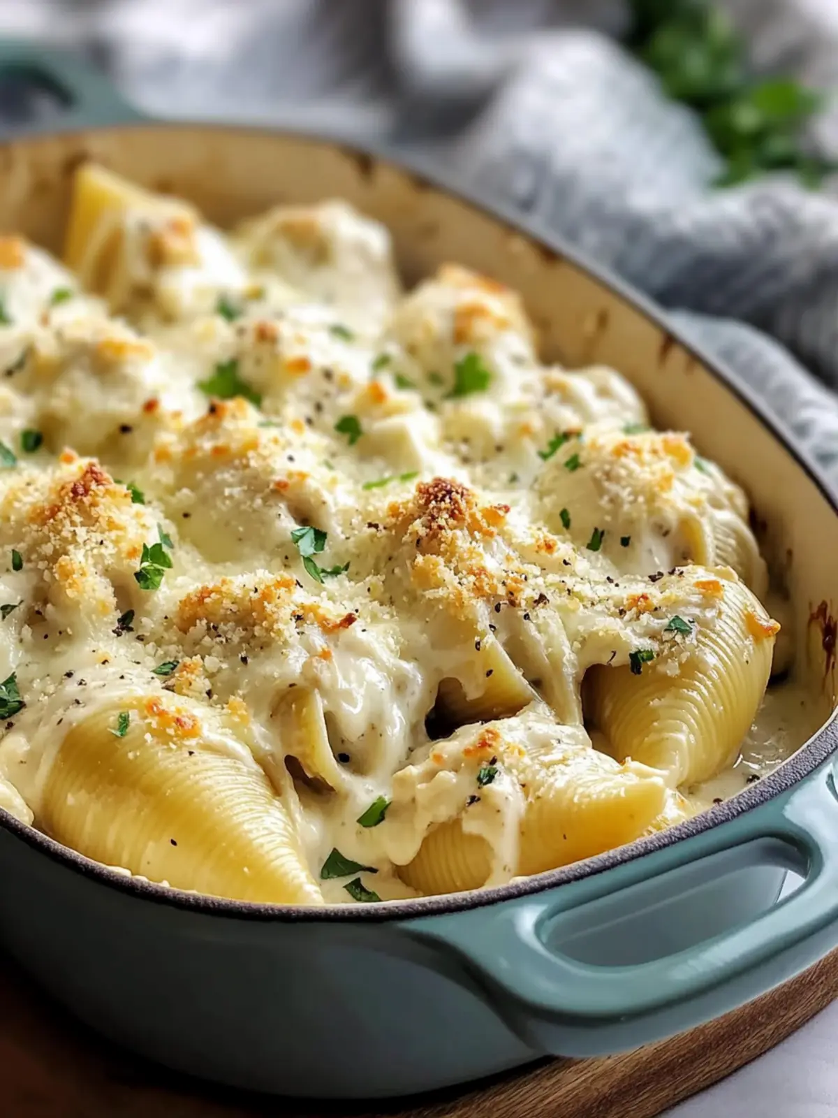 Decadent Million Dollar Chicken Alfredo Stuffed Shells