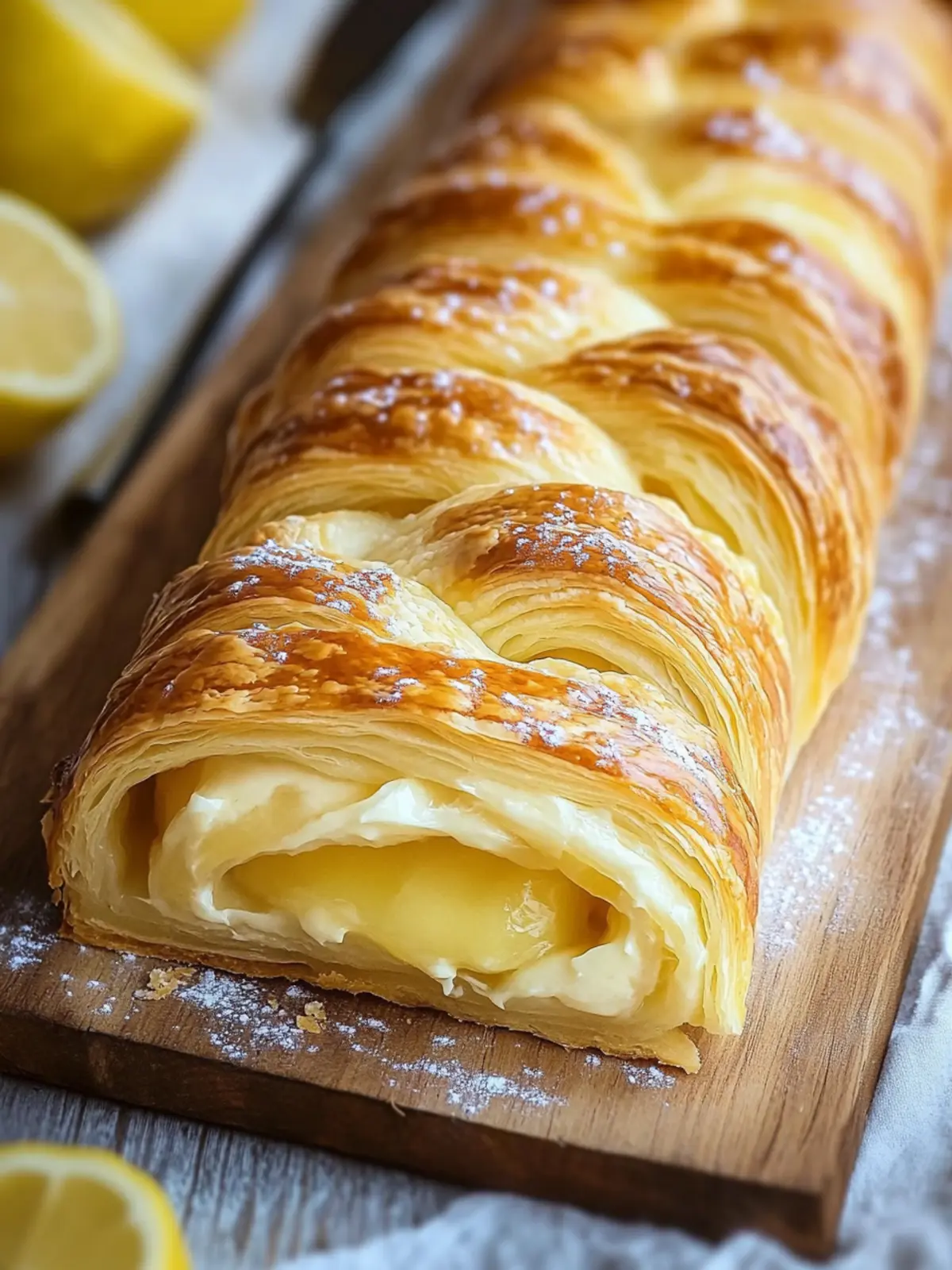 Lemon Cream Cheese Puff Pastry Braid