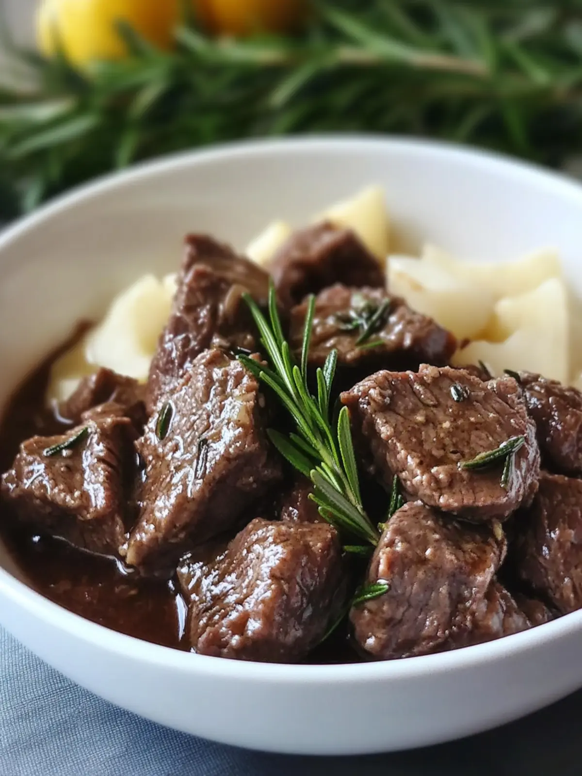 Garlic and Rosemary Beef Tips