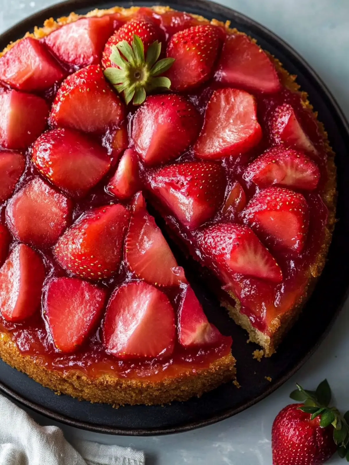Strawberry Rhubarb Upside Down Cake to Brighten Your Day 2 Strawberry Rhubarb Upside Down Cake