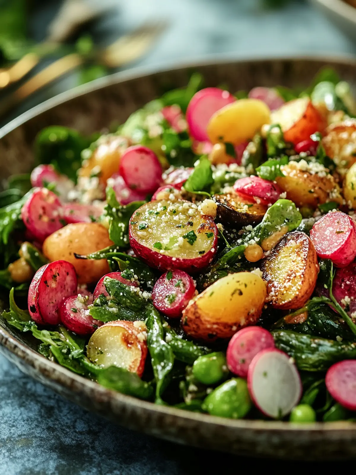 Spring Salad with Roasted Veggies and Zesty Mustard Vinaigrette 2 Spring Salad with Roasted Veggies