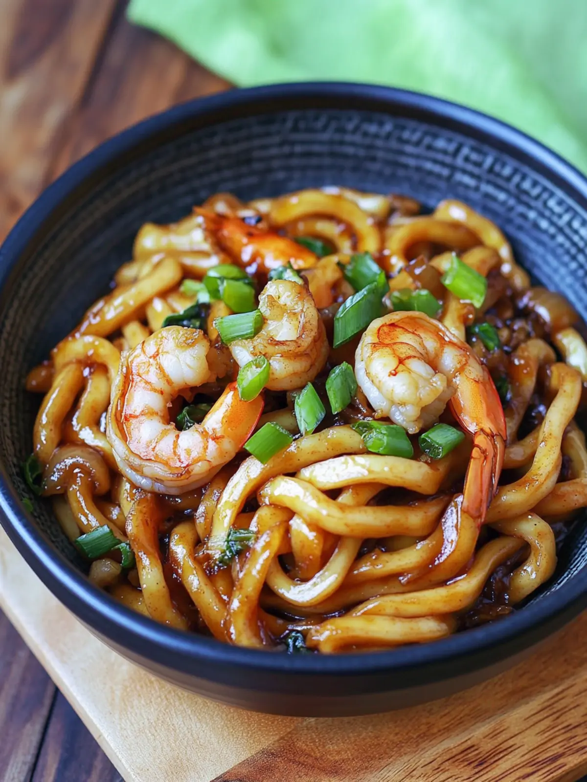 Yaki Udon with Shrimp (Japanese Stir Fried Noodles)