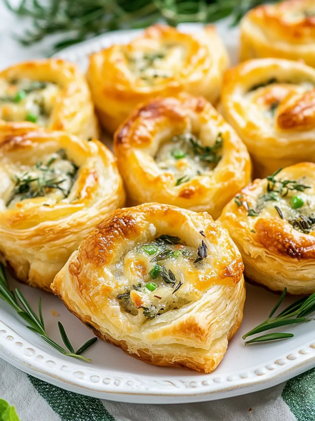 Herb and Cheese Stuffed Puff Pastry Bites