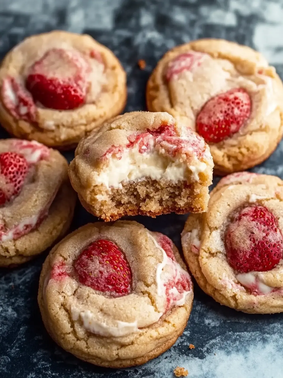 Stuffed Strawberry Cheesecake Cookies with Brown Butter