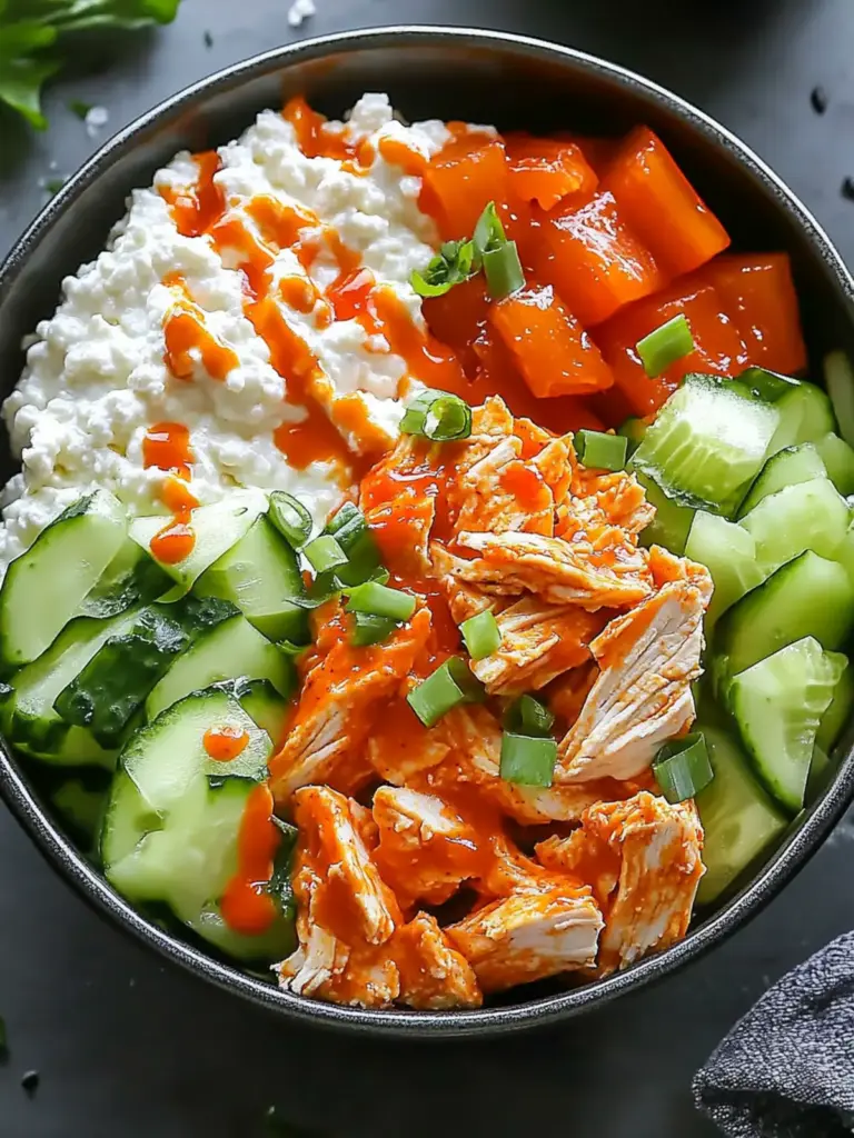 Spicy Buffalo Chicken Cottage Cheese Bowl