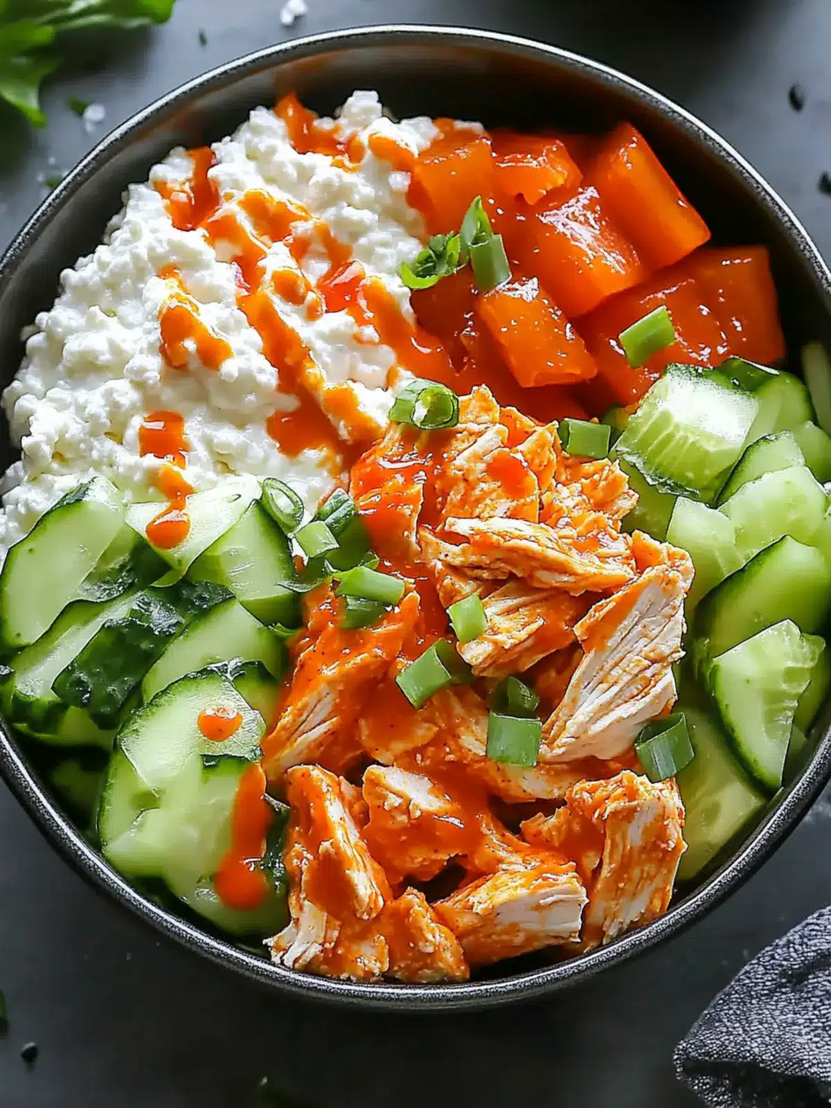 Spicy Buffalo Chicken Cottage Cheese Bowl for Quick Fuel 5 Spicy Buffalo Chicken Cottage Cheese Bowl