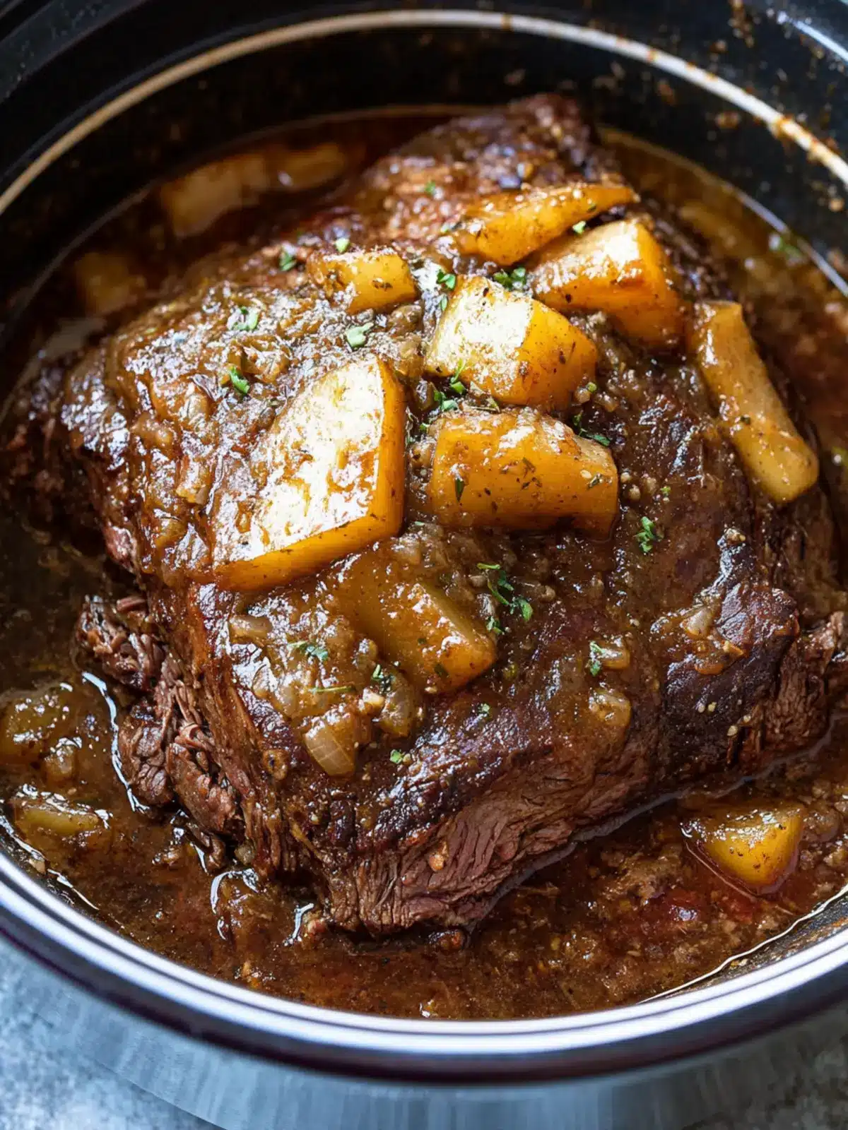 Slow Cooker Smothered Beef Roast