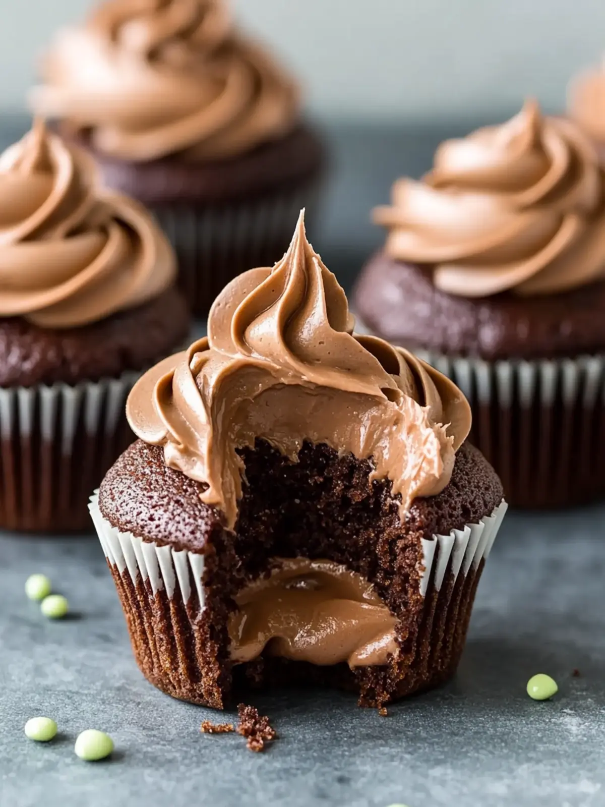 Quick and Fluffy Nutella Cupcakes