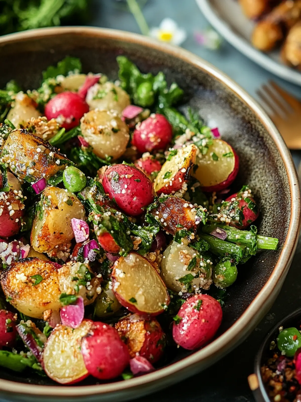 Spring Salad with Roasted Veggies and Zesty Mustard Vinaigrette 4 Spring Salad with Roasted Veggies