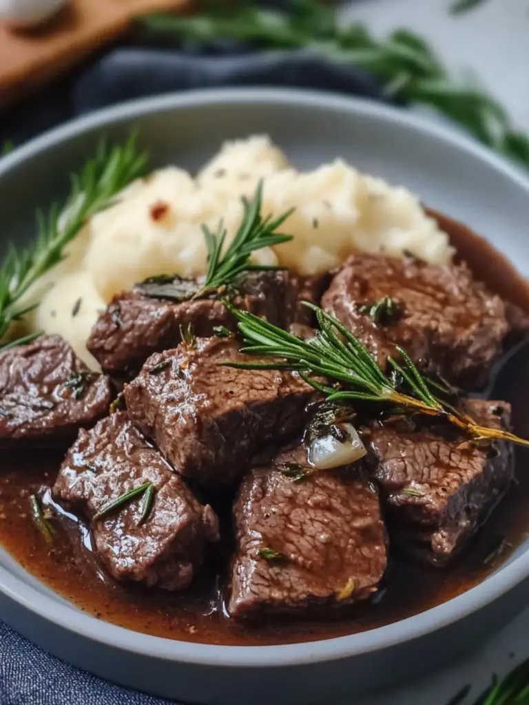 Garlic and Rosemary Beef Tips