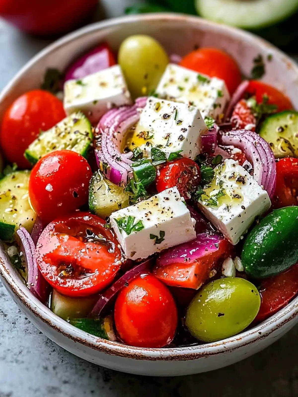 Savor the Freshness: Traditional Greek Horiatiki Salad Recipe 2 Traditional Greek Horiatiki Salad