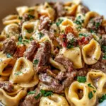 Indulge in Philly Cheesesteak Tortellini Pasta Bliss